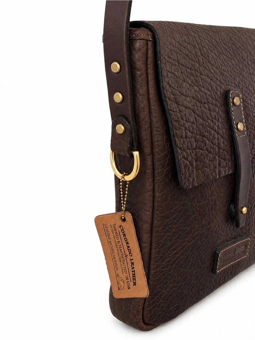 Coronado Leather American Bison Crossbody Bag Handmade in USA New